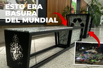 Así lucen las bancas hechas con basura del Mundial que pondrán en CDMX