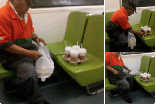 señor llorando en el Metro