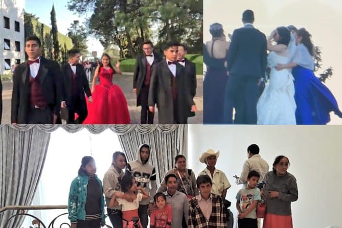 boda durante el discurso de AMLO