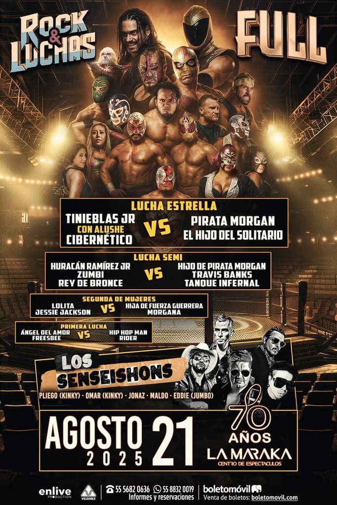 Rock & Luchas en La Maraka: Tinieblas Jr. y Alushe en el ring | Foto: Salón La Maraka
