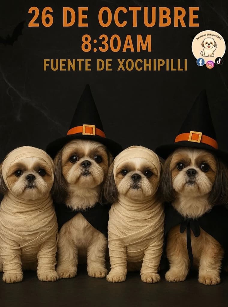 Reunión de Shih Tzus en Chapultepec con disfraces incluidos ¡Ternuritas! | Foto: Canva