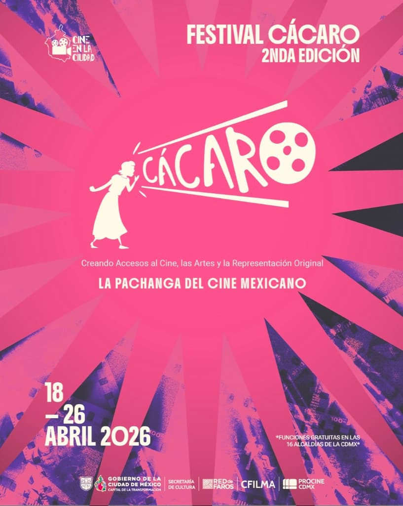 Festival Cácaro del 18 al 26 de abril de 2026, habrá funciones de cine gratuitas en 16 sedes.