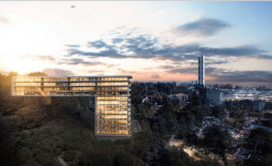 edificio de lujo en las áreas verdes