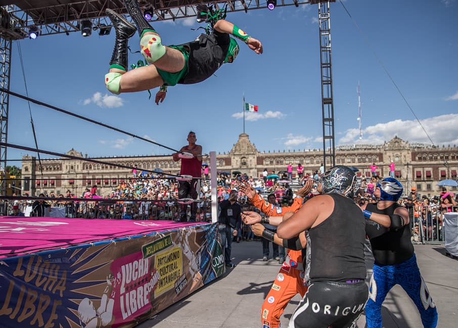 Lucha libre en el Zócalo