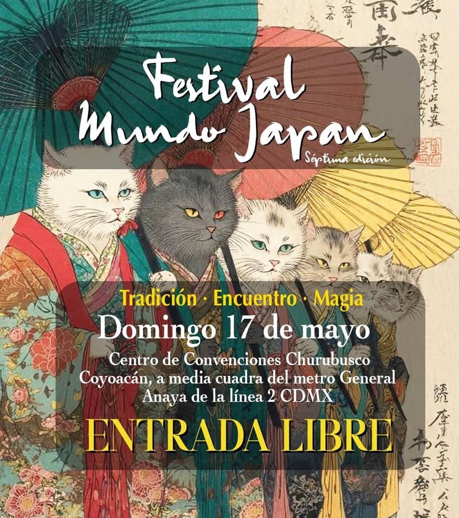 Cartel del Festival Mundo Japan 2026 en CDMX con entrada libre el 17 de mayo