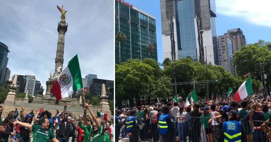 festejo en el ángel de la independencia