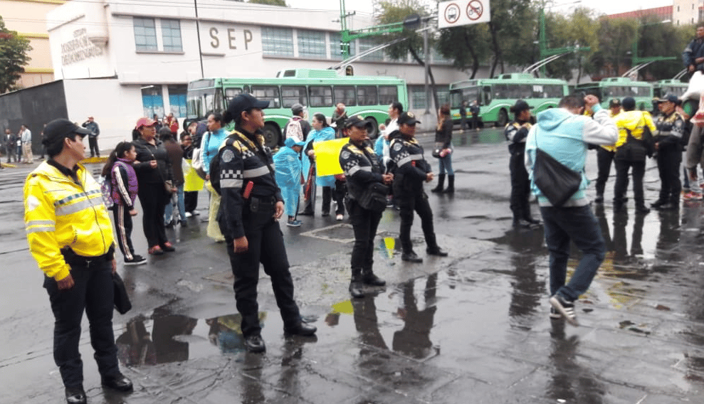 manifestación en Eje Central